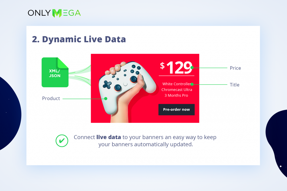 Create Dynamic Live Data banners with Bannernow platform