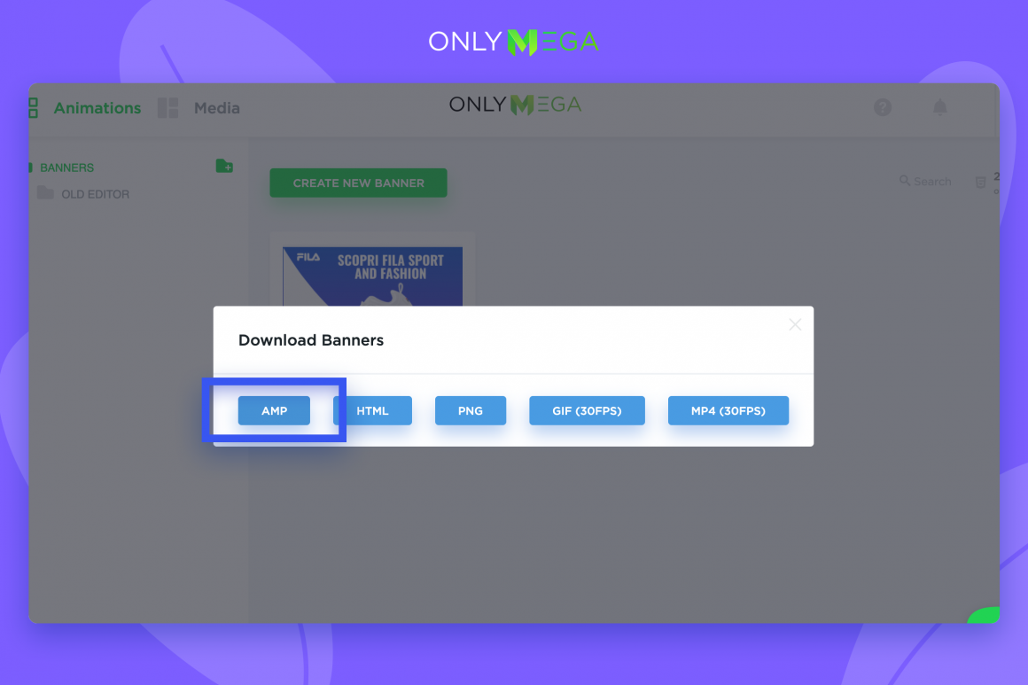 Onlymega AMP HTML banner maker